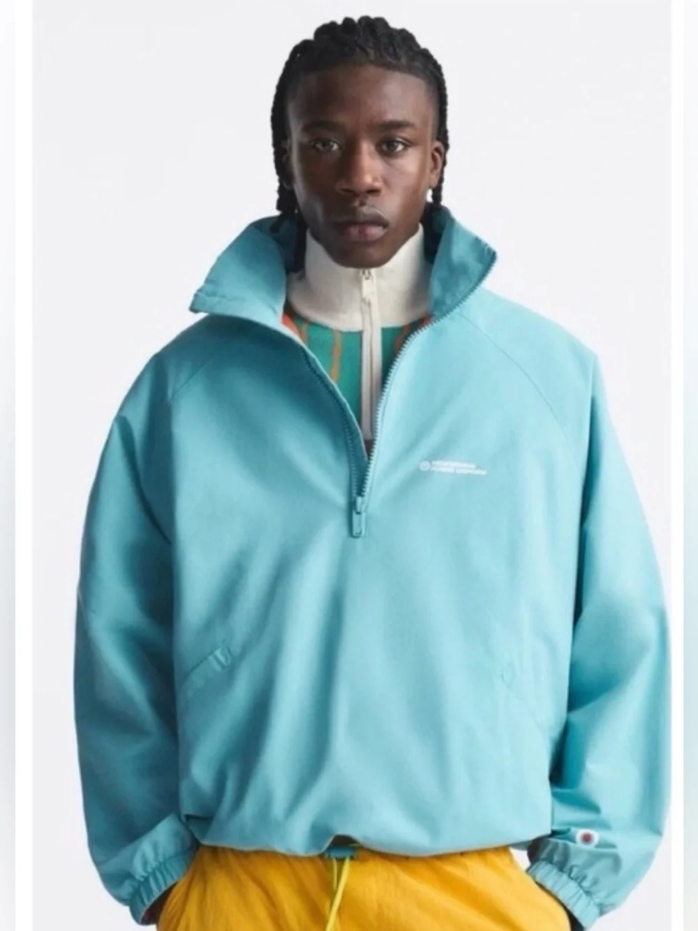 ZARA X RHUIGI limited edition blue Redesigning Human Uniform pullover sz S-M